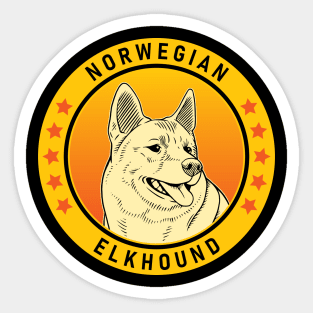 Norwegian Elkhound Dog Portrait Sticker